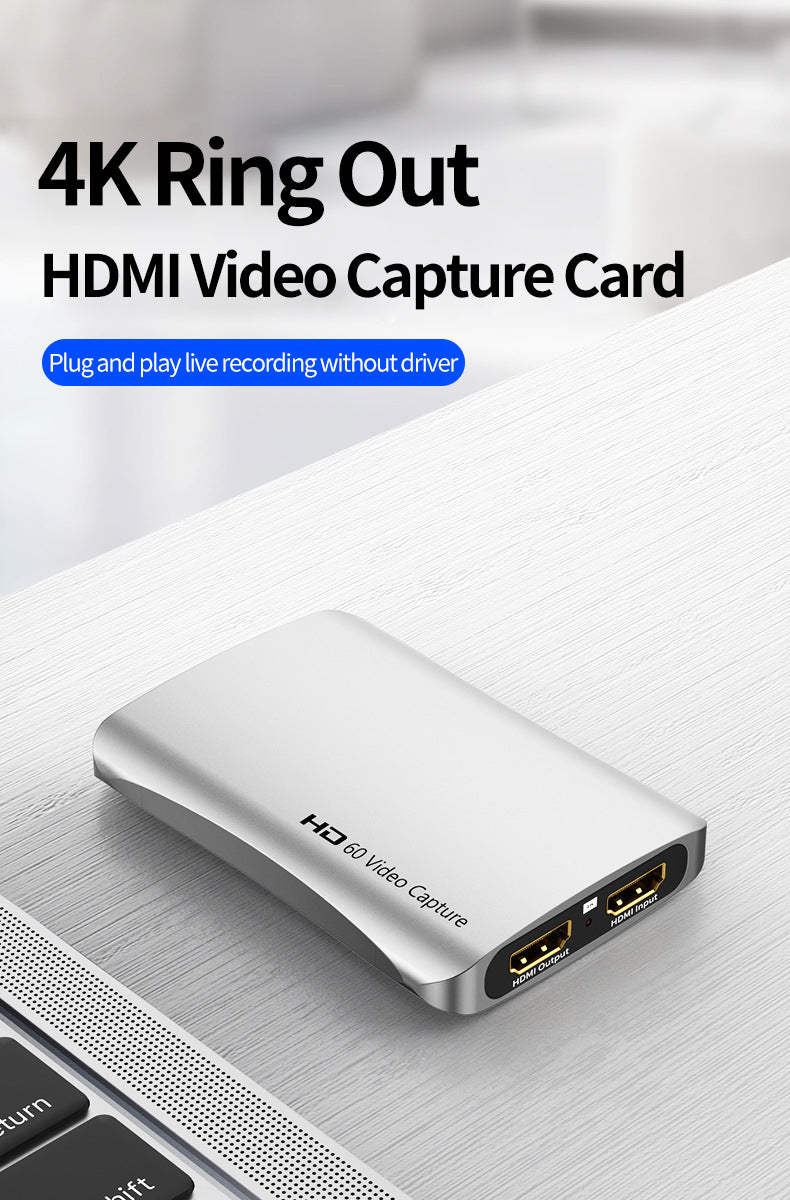 4K HDMI Audio Video Capture Card, Full HD 1080P for Game Recording, Live Streaming Broadcasting